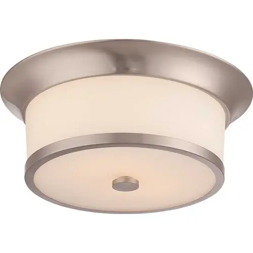 Nuvo Lighting Two-Light Ceiling Fixture, 13-1/8 Dia X 5-1/8"h, Brushed NICKEL