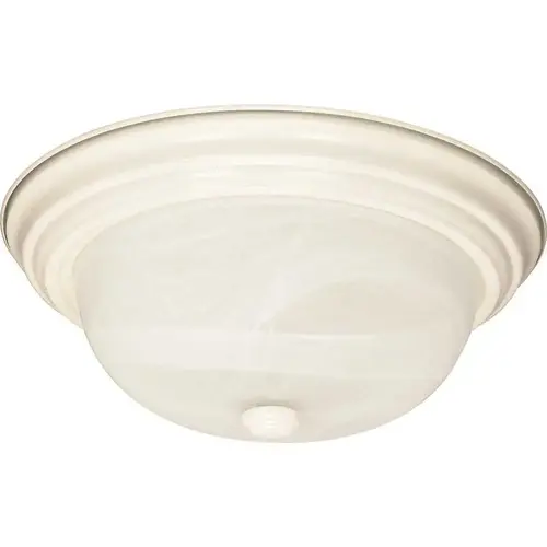 Satco Textured White Two-Light 13 Flush Fixture Satco Textured White Two-Light 13 Flush Fixture