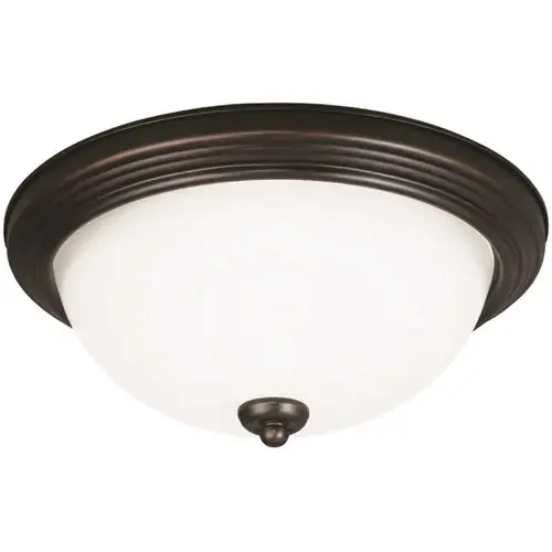 Generation Lighting Traditional Burnt Sienna White One Light Ceiling Flush Mount