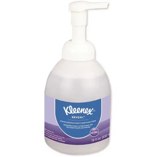 Kleenex Ultra Moisturizing Foam Hand Sanitizer, 18 Oz Bottle, Clear, Carton Of 4