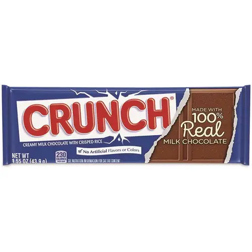 Nestle Crunch Bar, Individually Wrapped, 1.55 Oz, 36/box
