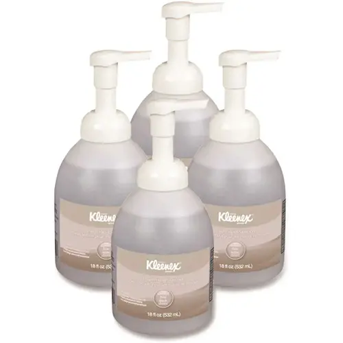 Kleenex Alcohol-Free Foam Hand Sanitizer, 18 Oz Pump Bottle, Carton Of 4