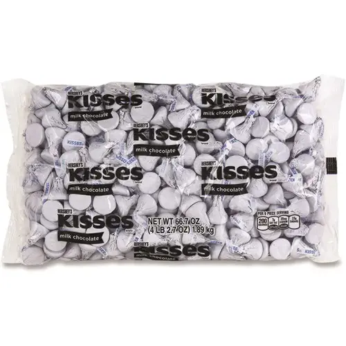 Hershey'S Kisses, Milk Chocolate, White Wrappers, 66.7 Oz Bag