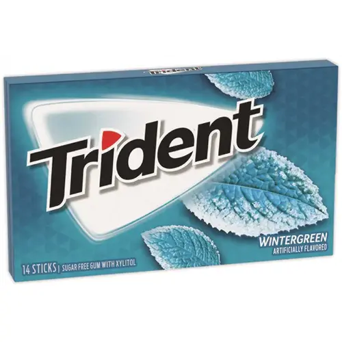 Trident Sugar-Free Gum, Wintergreen, 14 Sticks/pack, 12 Pack/box