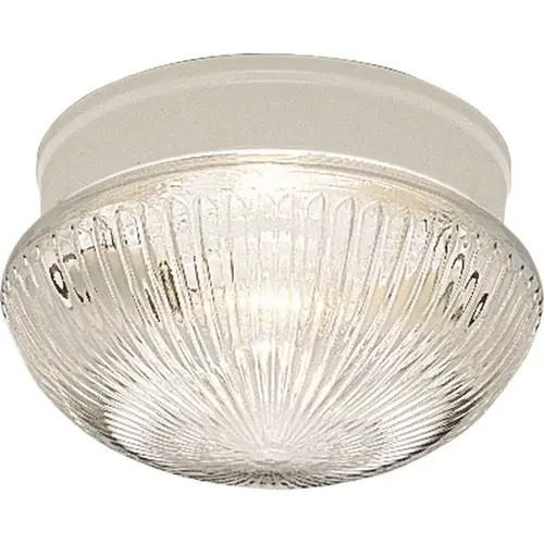 Progress Lighting White Two-Light Flush Fixture With Clear Prismatic Glass