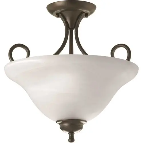 Progress Lighting Bronze Two-Light Flush Fixture Alabaster Glass 13.2 X 13.62 Progress Lighting Bronze Two-Light Flush Fixture Alabaster Glass 13.2 X 13.62