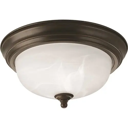 Progress Lighting Bronze One-Light Flush Fixture, Alabaster Glass 11.375 X 5.5 Progress Lighting Bronze One-Light Flush Fixture, Alabaster Glass 11.375 X 5.5
