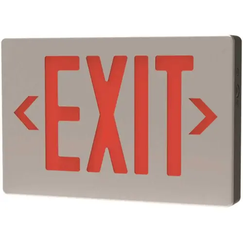 Halco LED Die-Cast Exit Sign, Red Letters, Single/double Face, Brushed Aluminum Halco LED Die-Cast Exit Sign, Red Letters, Single/double Face, Brushed Aluminum
