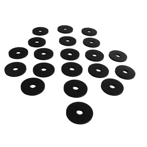 Flat Rubber Washers. 3/8" I.D., 1-1/2" O.D., 1/8" thick