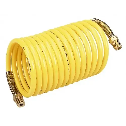 Coiled & Self Storing Hose: 1/4" ID, 50 ft Long, Male Rigid x Male Swivel Coiled & Self Storing Hose: 1/4" ID, 50 ft Long, Male Rigid x Male Swivel