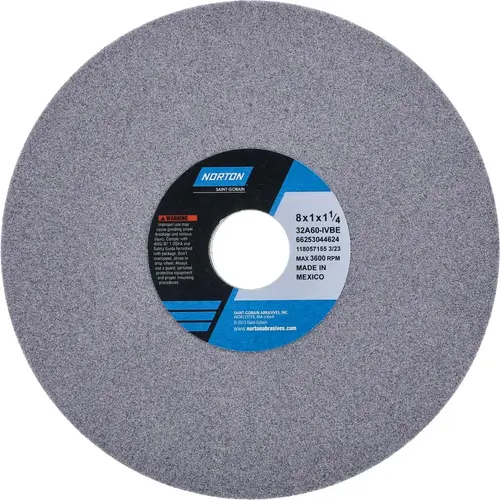 Surface Grinding Wheel: 8" Dia, 1" Thick, 1-1/4" Hole, 60 Grit, I Hardness Surface Grinding Wheel: 8" Dia, 1" Thick, 1-1/4" Hole, 60 Grit, I Hardness