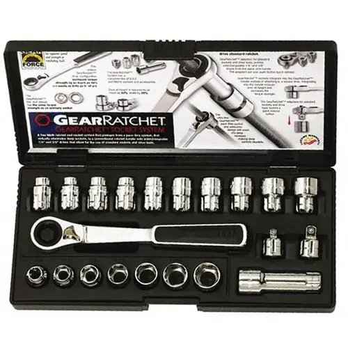 Pass-Thru Ratchet Sets, 21 Pc, 3/8 in Drive, 6 Point, Blow Mold Case Pass-Thru Ratchet Sets, 21 Pc, 3/8 in Drive, 6 Point, Blow Mold Case
