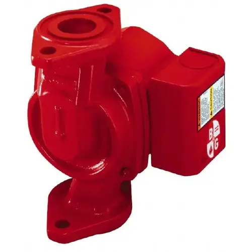 1/25 hp, 5-9/16" Long, 1 Phase, Cast Iron Housing, Polypropylene Impeller, Inline Circulator Pump Red 1/25 hp, 5-9/16" Long, 1 Phase, Cast Iron Housing, Polypropylene Impeller, Inline Circulator Pump Red