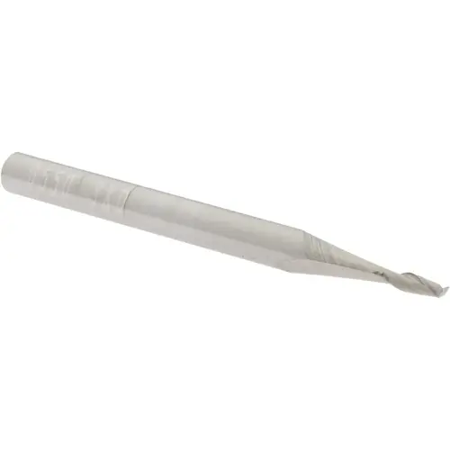 Square End Mill: 0.055 inch Dia, 0.165 inch LOC, 1/8 inch Shank Dia, 1-1/2 inch OAL, 2 Flutes, Solid Carbide Square End Mill: 0.055 inch Dia, 0.165 inch LOC, 1/8 inch Shank Dia, 1-1/2 inch OAL, 2 Flutes, Solid Carbide