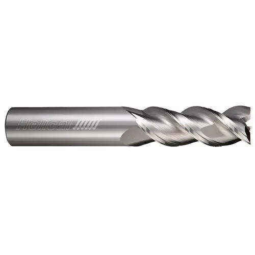Square End Mill: 3/16" Dia, 5/16" LOC, 3 Flutes, Solid Carbide Bright/Uncoated Square End Mill: 3/16" Dia, 5/16" LOC, 3 Flutes, Solid Carbide Bright/Uncoated