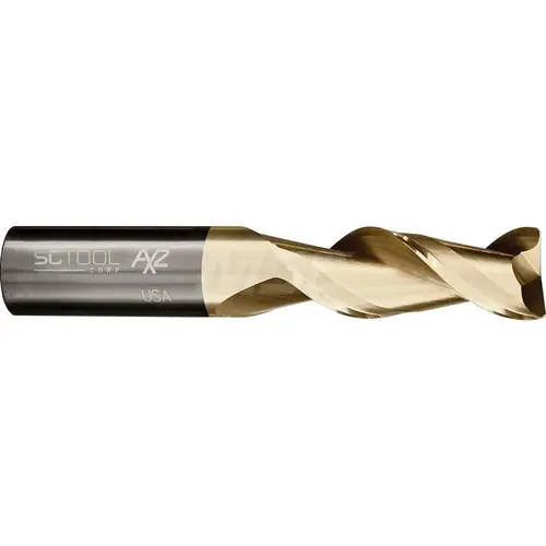 Corner Radius End Mill: 1/2" Dia, 2" LOC, 0.0600" Radius, 2 Flute, Solid Carbide ZrN