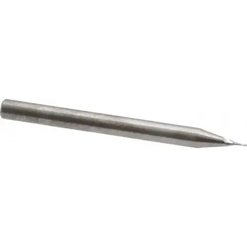 Square End Mill: 0.014 inch Dia, 0.042 inch LOC, 1/8 inch Shank Dia, 1-1/2 inch OAL, 2 Flutes, Solid Carbide Square End Mill: 0.014 inch Dia, 0.042 inch LOC, 1/8 inch Shank Dia, 1-1/2 inch OAL, 2 Flutes, Solid Carbide