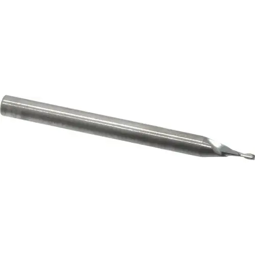 Square End Mill: 0.037 inch Dia, 0.111 inch LOC, 1/8 inch Shank Dia, 1-1/2 inch OAL, 2 Flutes, Solid Carbide Square End Mill: 0.037 inch Dia, 0.111 inch LOC, 1/8 inch Shank Dia, 1-1/2 inch OAL, 2 Flutes, Solid Carbide