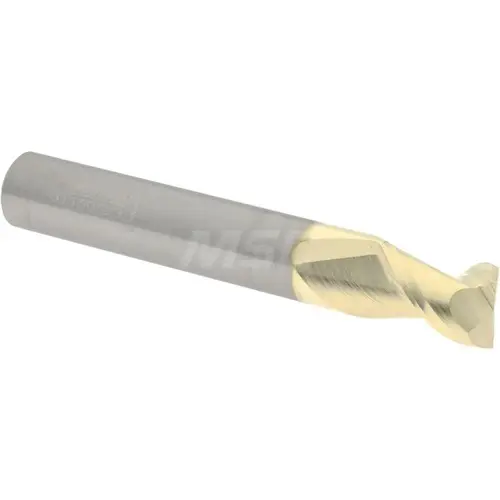 Square End Mill: 3/8" Dia, 1/2" LOC, 2 Flute, Solid Carbide ZrN Square End Mill: 3/8" Dia, 1/2" LOC, 2 Flute, Solid Carbide ZrN