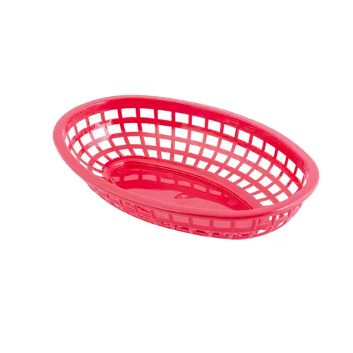 Tablecraft Classic Oval Basket, Hdpe, Red 9.375X6x1.875, 36 Each Tablecraft Classic Oval Basket, Hdpe, Red 9.375X6x1.875, 36 Each
