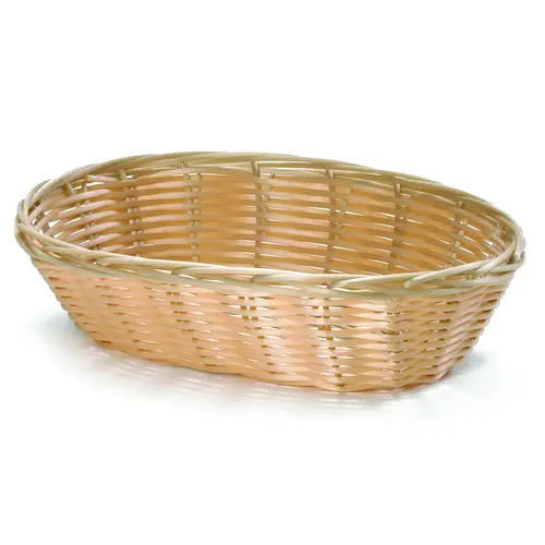 Tablecraft 9 Inch X 6 Inch X 2.25 Inch Oval Natural Plastic Basket, 12 Each