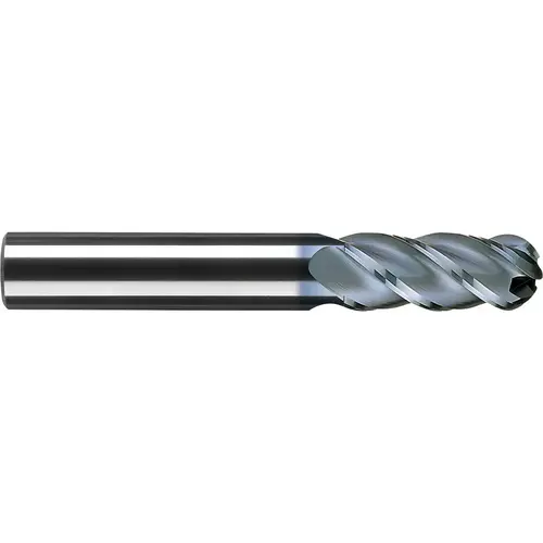 Ball End Mill: 0.1875" Dia, 0.625" LOC, 4 Flute, Solid Carbide AlTiN Ball End Mill: 0.1875" Dia, 0.625" LOC, 4 Flute, Solid Carbide AlTiN