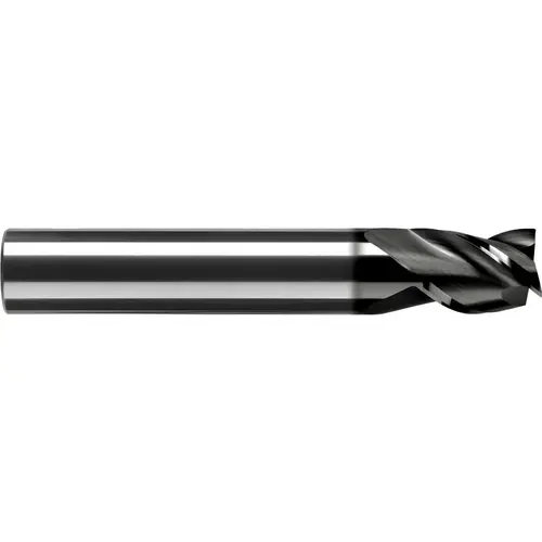 Corner Chamfer End Mill: 3/8" Dia, 7/8" LOC, 3 Flutes, 0.0050 to 0.0070" Chamfer Width, Solid Carbide AlTiN Corner Chamfer End Mill: 3/8" Dia, 7/8" LOC, 3 Flutes, 0.0050 to 0.0070" Chamfer Width, Solid Carbide AlTiN
