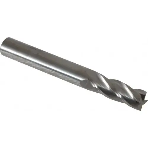 Square End Mill: 5/16 inch Dia, 13/16 inch LOC, 5/16 inch Shank Dia, 2-1/2 inch OAL, 4 Flutes, Solid Carbide