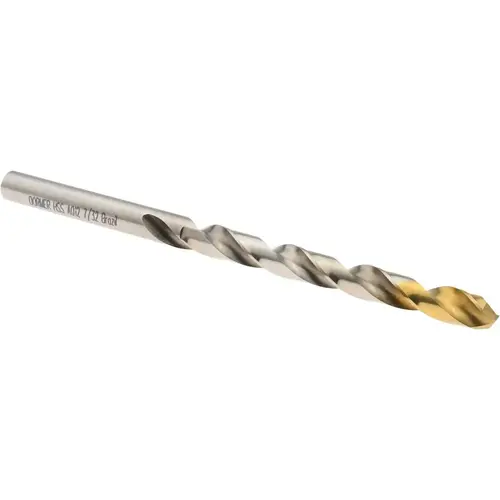 Jobber Drill: 7/32" Dia, 118 deg Point, High Speed Steel TiN Jobber Drill: 7/32" Dia, 118 deg Point, High Speed Steel TiN