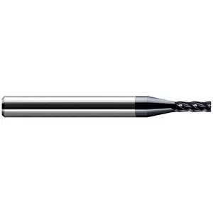 Harvey's 51693-C3 Corner Radius End Mill: 0.0930" Dia, 0.25" LOC, 0.50 mm Radius, 4 Flute, Solid Carbide AlTiN
