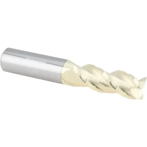 Roughing & Finishing End Mill: 1/2" Dia, 3 Flutes, 0.02" Corner Radius, Corner Radius End, Solid Carbide ZrN Roughing & Finishing End Mill: 1/2" Dia, 3 Flutes, 0.02" Corner Radius, Corner Radius End, Solid Carbide ZrN