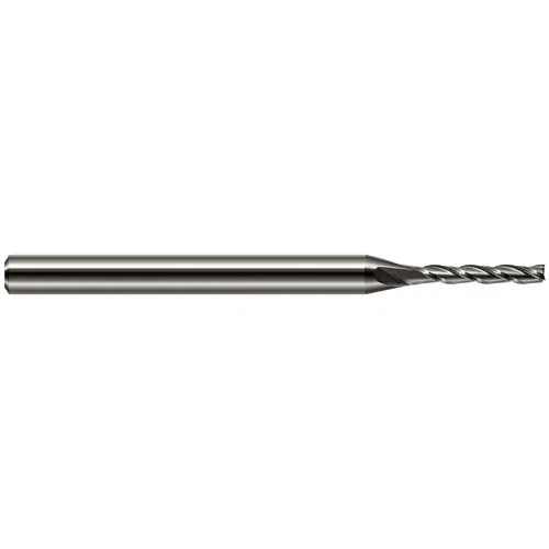 Square End Mill: 0.1" Dia, 1/2" LOC, 3 Flutes, Solid Carbide Bright/Uncoated