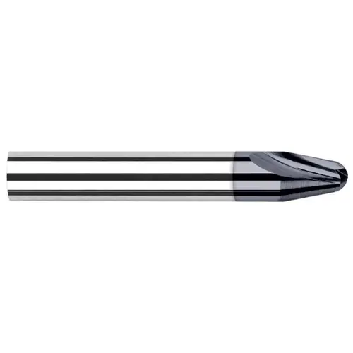 Tapered End Mill: 10 degree per Side, 0.312" Small Dia, 0.675" LOC, 2 Flutes, Solid Carbide, Ball End AlTiN