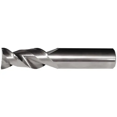 Corner Radius End Mill: 1/4" Dia, 1" LOC, 0.03" Radius, 2 Flutes, Solid Carbide Bright/Uncoated