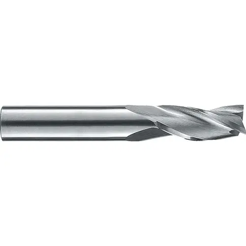 Square End Mill: 1/16 inch Dia, 3/16 inch LOC, 1/8 inch Shank Dia, 1-1/2 inch OAL, 3 Flutes, Solid Carbide