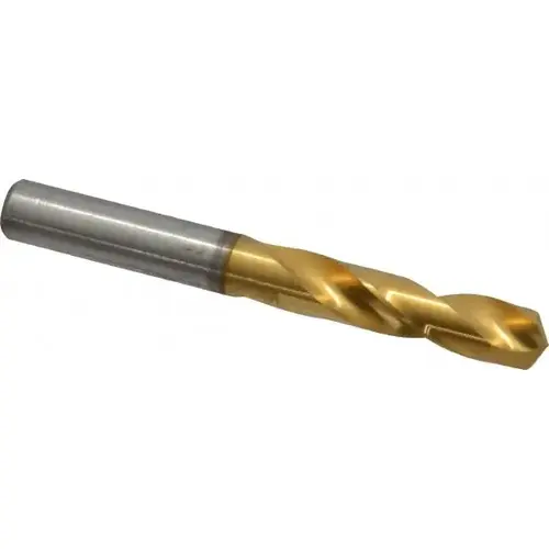 Screw Machine Length Drill Bit: 0.3594" Dia, 135 degree, High Speed Steel Coated