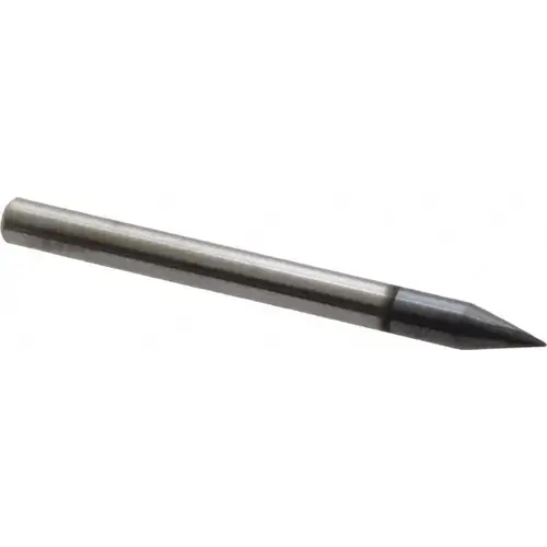 Square End Mill: 1/64 inch Dia, 1/32 inch LOC, 1/8 inch Shank Dia, 1-1/2 inch OAL, 3 Flutes, Solid Carbide Square End Mill: 1/64 inch Dia, 1/32 inch LOC, 1/8 inch Shank Dia, 1-1/2 inch OAL, 3 Flutes, Solid Carbide