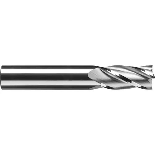 Square End Mill: 3/16 inch Dia, 5/8 inch LOC, 3/16 inch Shank Dia, 2 inch OAL, 4 Flutes, Solid Carbide