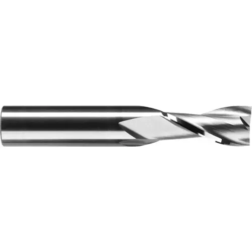 Square End Mill: 1/16 inch Dia, 3/16 inch LOC, 1/8 inch Shank Dia, 1-1/2 inch OAL, 2 Flutes, Solid Carbide Square End Mill: 1/16 inch Dia, 3/16 inch LOC, 1/8 inch Shank Dia, 1-1/2 inch OAL, 2 Flutes, Solid Carbide
