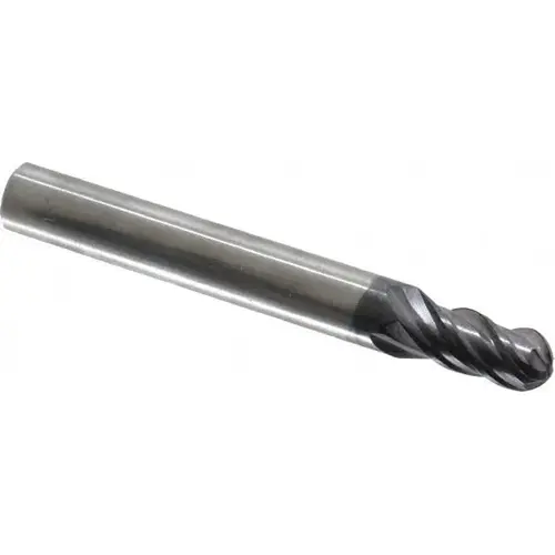 Ball End Mill: 0.2188" Dia, 0.375" LOC, 4 Flute, Solid Carbide AlTiN Ball End Mill: 0.2188" Dia, 0.375" LOC, 4 Flute, Solid Carbide AlTiN