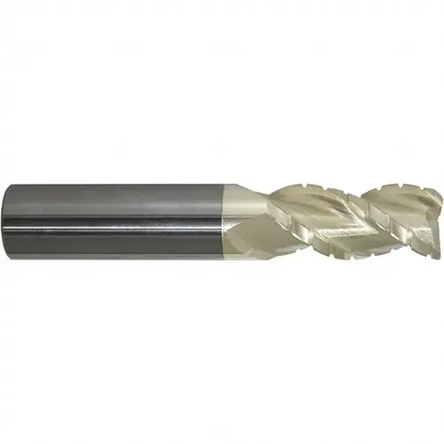 Roughing & Finishing End Mill: 1" Dia, 3 Flutes, 0.03" Corner Radius, Corner Radius End, Solid Carbide ZrN Roughing & Finishing End Mill: 1" Dia, 3 Flutes, 0.03" Corner Radius, Corner Radius End, Solid Carbide ZrN