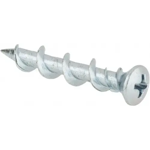 Concrete & Masonry Fastener: 1/4" Dia, 1-1/4" Overall Length, Phillips Drive Concrete & Masonry Fastener: 1/4" Dia, 1-1/4" Overall Length, Phillips Drive