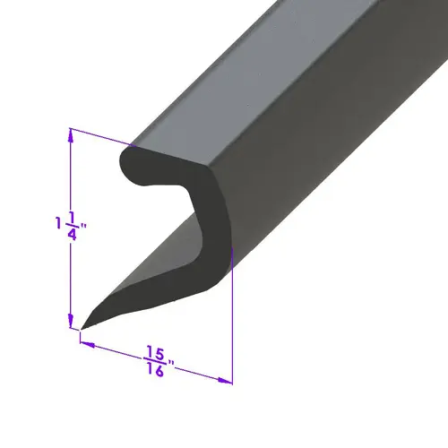 Rear Bumper Gravel Shield Seal. 1-3/8" wide