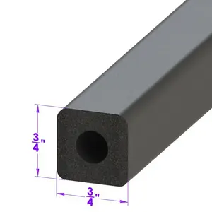 Metro Moulded Parts LP 80-N Square Shaped Extrusion. 3/4" Square. Sold by the foot