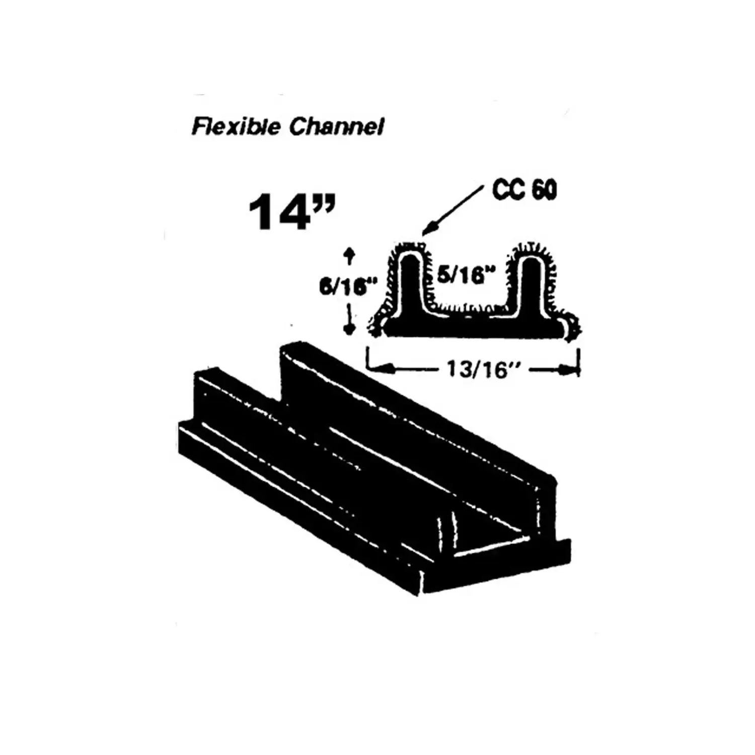 Metro Moulded Parts Flexible Rubber Window Channel WC 32-14