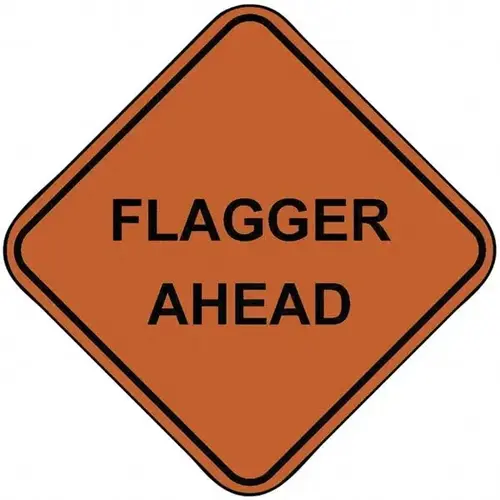 Road Construction Sign: Square, "Flagger Ahead" Road Construction Sign: Square, "Flagger Ahead"