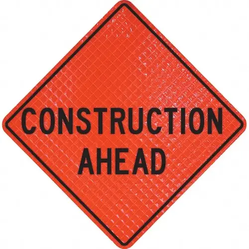 Traffic Control Sign: Triangle, "Construction Ahead" Traffic Control Sign: Triangle, "Construction Ahead"