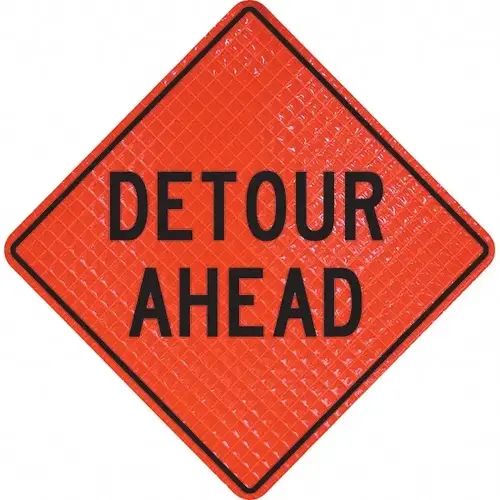 Traffic Control Sign: Triangle, "Detour Ahead" Traffic Control Sign: Triangle, "Detour Ahead"