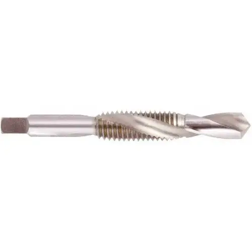 Combination Drill Tap: #10-32, H3, 2 Flutes, High Speed Steel Bright/Uncoated Combination Drill Tap: #10-32, H3, 2 Flutes, High Speed Steel Bright/Uncoated
