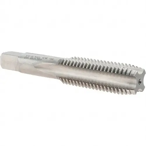 Acme Thread Tap: 3/4-10, Right Hand Thread, 2G, 4 Flute, Plug Chamfer Bright Acme Thread Tap: 3/4-10, Right Hand Thread, 2G, 4 Flute, Plug Chamfer Bright